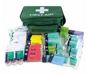 LARGE FIRST AID KIT IN GREEN HAVERSACK
