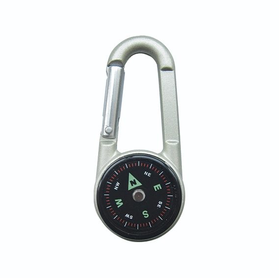 "3 in 1" Karabiner, Compass And Thermometer