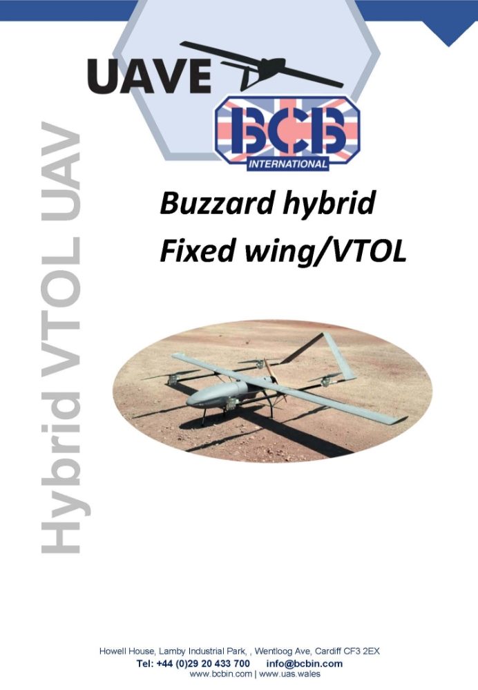 Buzzard Hybrid Fixed Wing VTOL UAV Drone - BCB International Ltd