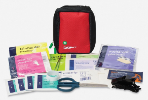 SMALL PURSUITS EXTREME FIRST AID KIT IN RED PORTRAIT BAG