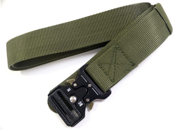 Military Belt - Olive Green with Metal Buckle